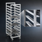 Thumbnail image #3 for Channel Manufacturing T448A3 Single-Section Aluminum Cafeteria Tray Rack, Trapezoidal, End Load, 8-Tray, 15 x 20 Inch