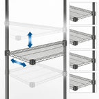 Thumbnail image #3 for Eagle Group Valu-Master QA1872V 72"W x 18"D Quad-Adjust Wire Shelf, 600 lb Capacity, Pewter Gray Epoxy Finish Case of 2