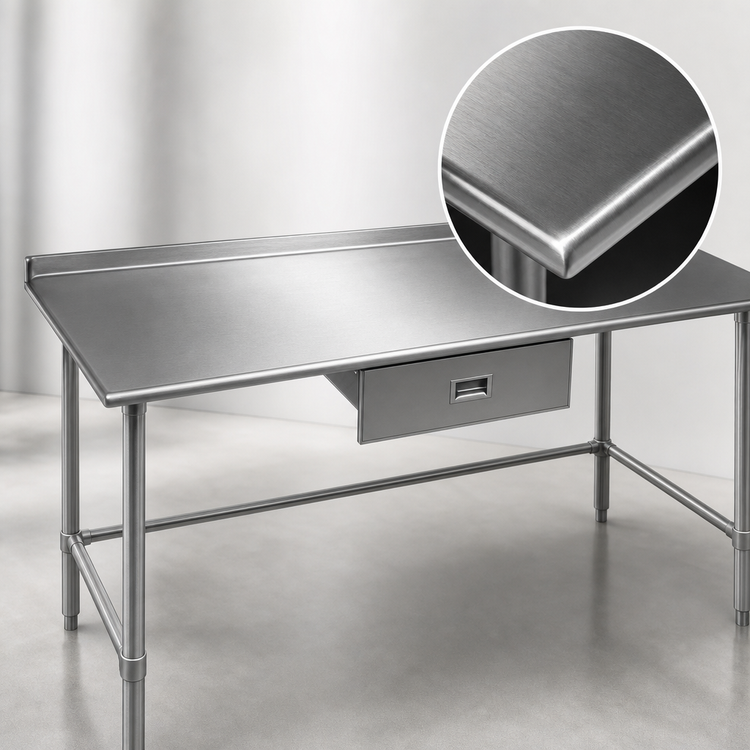 Product image #3 for Eagle Group Budget Series 30-Inch x 30-Inch Stainless Steel Work Table with 1-1/2-Inch Rear Up-Turn