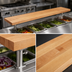 Thumbnail image #3 for John Boos 72 Inch x 12 Inch x 1-3/4 Inch Steam Table Cutting Board with Adjustable Stainless Steel Supports