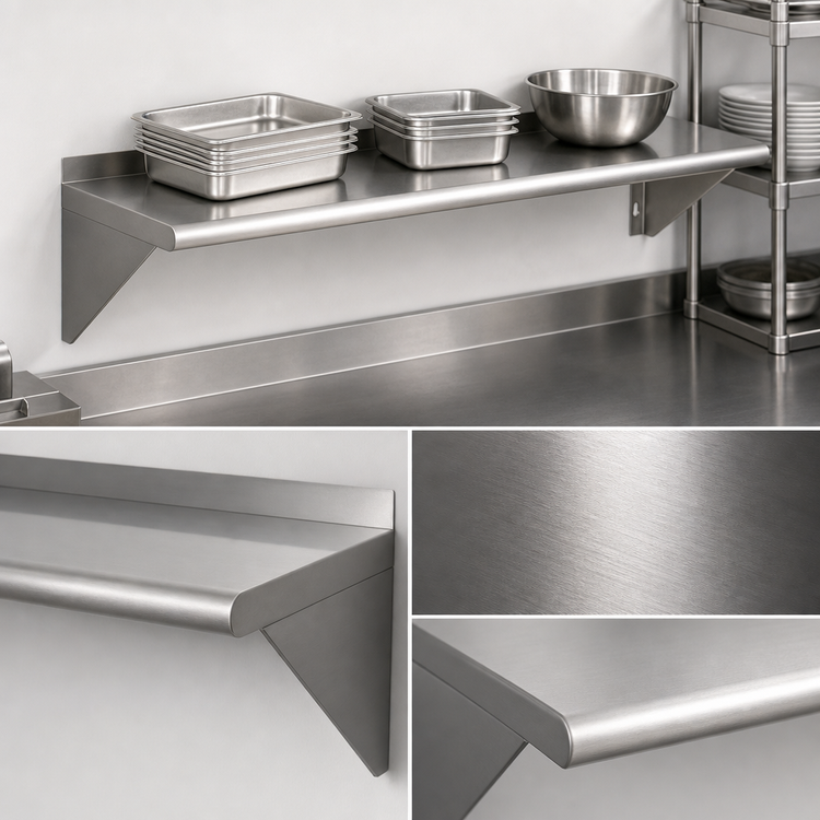 Product image #3 for Eagle Group BlendPort® 36 x 12-Inch Wall-Mounted Stainless Steel Wall Shelf