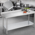 Thumbnail image #3 for Duke 48 Inch x 24 Inch Stainless Steel Work Table with 1-1/8 Inch Riser and Galvanized Undershelf