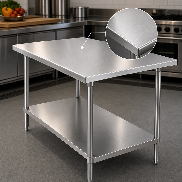 Product image #3 for Advance Tabco Stainless Steel Work Table with Undershelf, 72 x 24 Inches, Flat Top