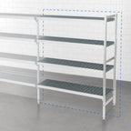 Thumbnail image #3 for Fermod Fermostock 4R59C83-E 4-Tier Polymer Shelving Add-On Unit, 59"W x 22"D x 83"H, Aluminum, 800 lb. Per Shelf
