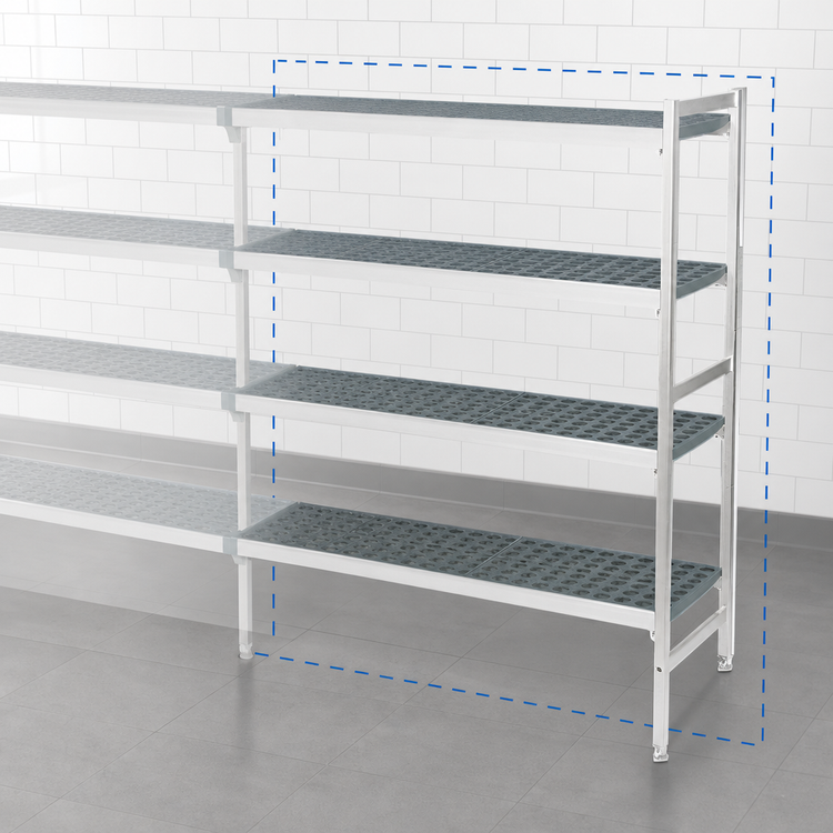 Product image #3 for Fermostock 4-Tier Polymer Shelving Expansion Kit, 59"W x 22"D x 83"H