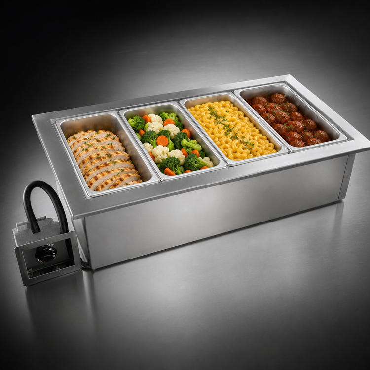 Product image #3 for Delfield N8859 Drop-In Single-Tank Electric Wet Hot Food Well, 4-Pan