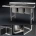 Thumbnail image #3 for Eagle Group 414 Series Three-Compartment Sink with 24-Inch Left Drainboard