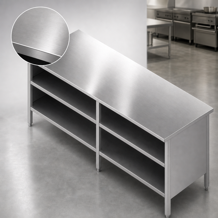 Product image #3 for John Boos Open Front Enclosed Base Stainless Steel Work Table, 108 x 30 Inches