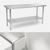 Thumbnail image #3 for BlendPort Deluxe Series 84-Inch x 24-Inch Flat Top Stainless Steel Work Table with Galvanized Base and Adjustable Undershelf