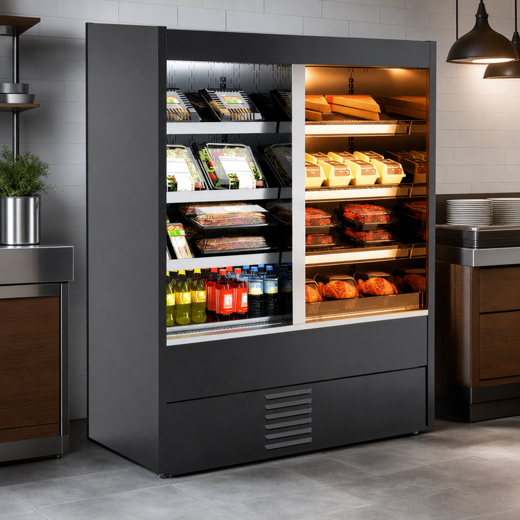 Product image #3 for Oasis Refrigerated and Heated Self-Service Countertop Food Display Case, Open Front, 50W x 26-1/8D x 63-3/8H