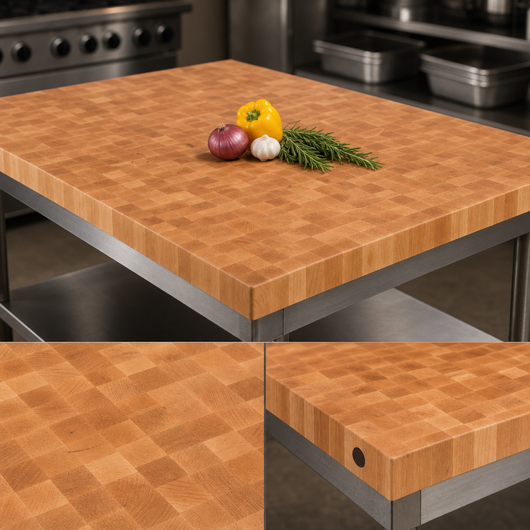 Product image #3 for John Boos Boos Block 48-Inch x 27-Inch End Grain Maple Island Countertop with Cream Finish