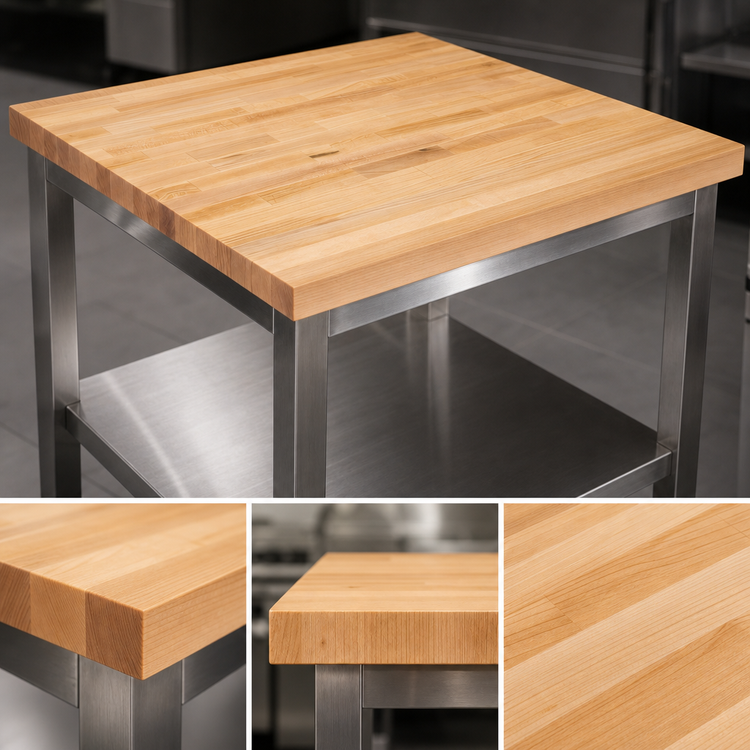 Product image #3 for John Boos Edge Grain Northern Hard Rock Maple Work Table Top, 36 x 36 x 2-1/4 Inch