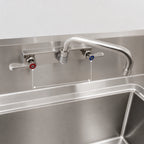 Thumbnail image #3 for BK Resources EVO-8SM-8 8-Inch Center Backsplash-Mount Faucet with 8-Inch Swing Spout, Ceramic Valves, Lead-Free Stainless Steel