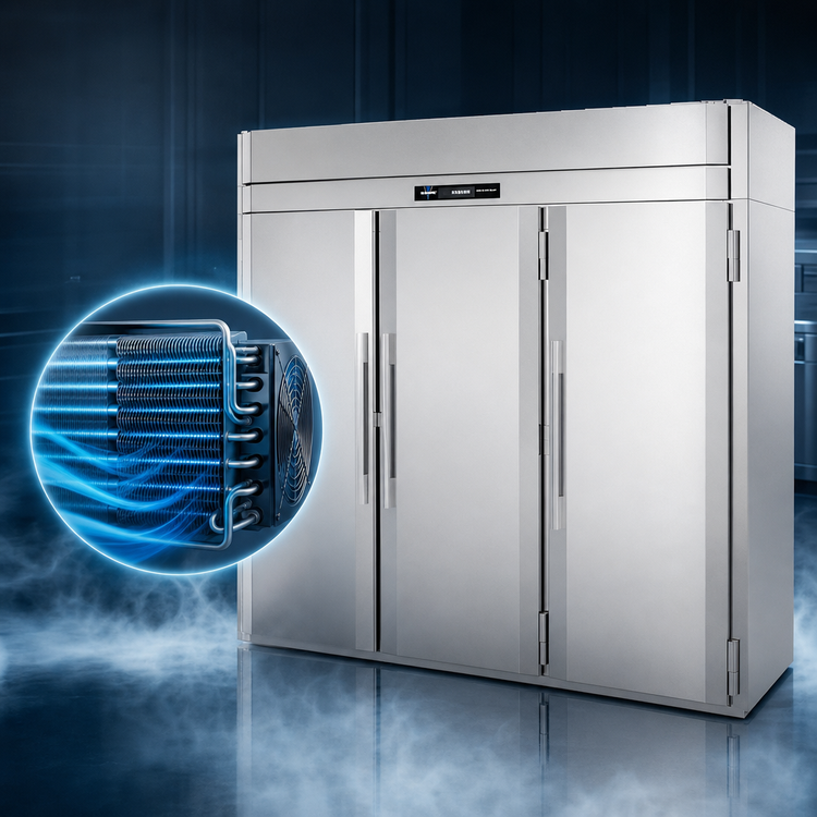 Product image #3 for Victory UltraSpec™ Three-Section Roll-In Freezer, Self-Contained, Standard Depth, Stainless Steel