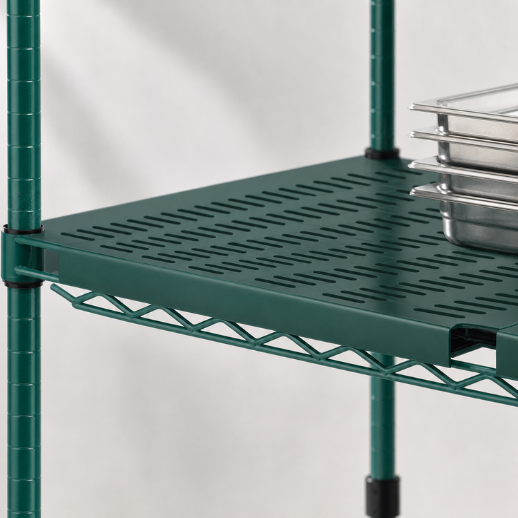 Product image #3 for QuadPlus 48"W x 21"D Solid Green Polymer Shelf Mat with MICROGARD Antimicrobial Protection