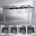 Thumbnail image #3 for BK Resources 4-Compartment Stainless Steel Underbar Sink with Left and Right Drainboards, 84 Inch Wide