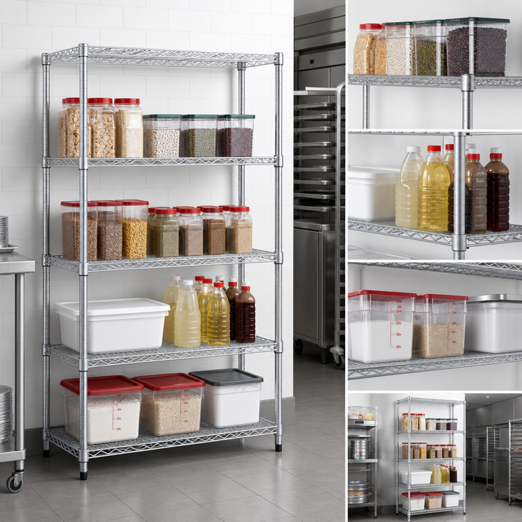 Product image #3 for EAGLEbrite Commercial 4-Tier Starter Wire Shelving Unit, 30"W x 21"D x 74"H, Zinc Finish