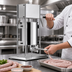Thumbnail image #3 for Omcan 33 lb Manual Vertical Stainless Steel Sausage Stuffer with Gear Drive