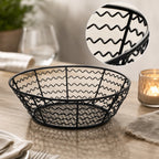 Thumbnail image #3 for American Metalcraft WSB82 8-Inch Round Wavy-Sided Mesh Serving Basket, Wrought Iron, Black Case of 48