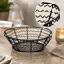 Thumbnail image #3 for 8-Inch Round Wavy-Sided Mesh Serving Basket, Wrought Iron, Black