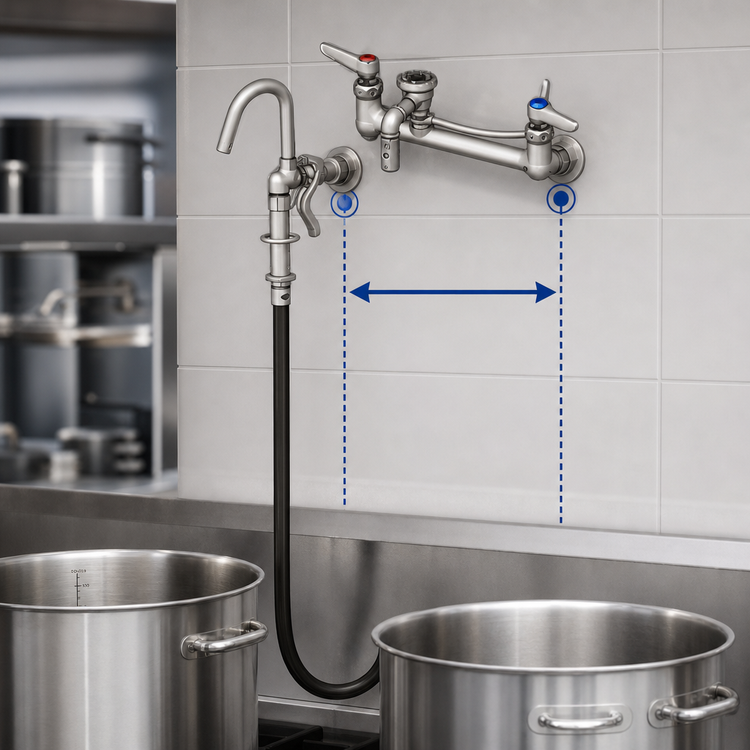 Product image #3 for T&S Brass B-0610 Wall-Mount Pot & Kettle Filler Faucet with 8-Inch Adjustable Centers