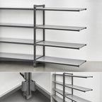 Thumbnail image #3 for Cambro Camshelving® Basics Plus CBA184864S4580 18" x 48" x 64" 4-Shelf Solid Polymer Add-On Shelving Unit, Brushed Graphite