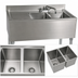Thumbnail image #3 for BK Resources Slim-Line 2-Compartment Stainless Steel Underbar Sink with Left Drainboard, 36 Inch