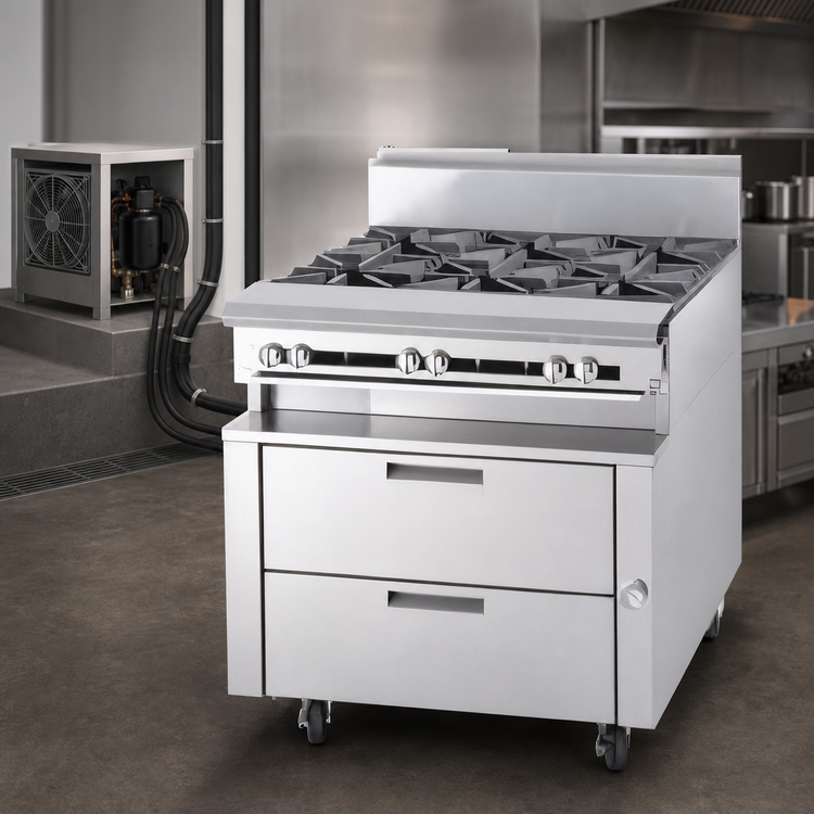 Product image #3 for Garland Polar Cuisine 48-Inch Stainless Steel Remote Refrigerator Base with 2 Drawers