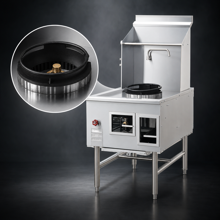 Product image #3 for Omcan Single Chamber Natural Gas Wok Range, 13-Inch Ring, 95,000 BTU