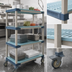 Thumbnail image #3 for MetroMax 4 4-Tier Mobile Starter Polymer Shelving Unit, 36 x 18 x 68 Inches, Open Grid, Blue