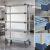 Thumbnail image #3 for MetroMax 4 Five-Tier Mobile Starter Polymer Shelving Unit with 4 Open Grid Shelves and 1 Solid Shelf, 48W x 24D x 80H
