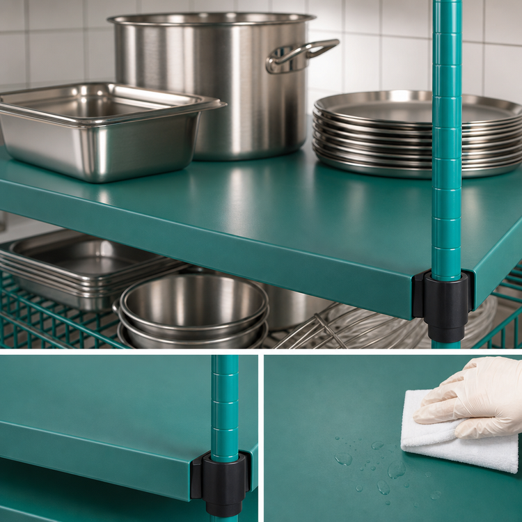 Product image #3 for QuadPlus 30 x 21-Inch Solid Green Polymer Shelf Mat with MICROGARD Antimicrobial Protection