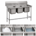 Thumbnail image #3 for Advance Tabco Regaline 3-Compartment Commercial Sink with Legs, 75-3/4