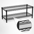 Thumbnail image #3 for Eagle Group QuadTruss FCM1424BL Front Case Merchandise Cantilever Wire Shelving Unit, 2-Tier, 24"W x 14"D x 14"H, Black Epoxy