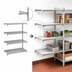 Thumbnail image #4 for Cambro Camshelving Premium 4-Tier Solid Add-On Polymer Shelving Unit, 24 x 24 x 64 Inches, Speckled Gray