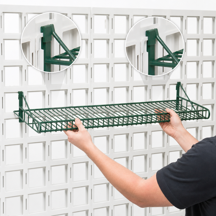 Product image #3 for WalStor Wall Grid Shelf for Modular Wall System, 48" W x 18" D, Valu-Gard Green Epoxy