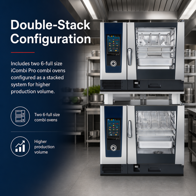 Product image #3 for RATIONAL iCombi Pro Double-Stack 6-Full Size Natural Gas Combi Oven System, 208/240V, 1-Phase, AutoDose