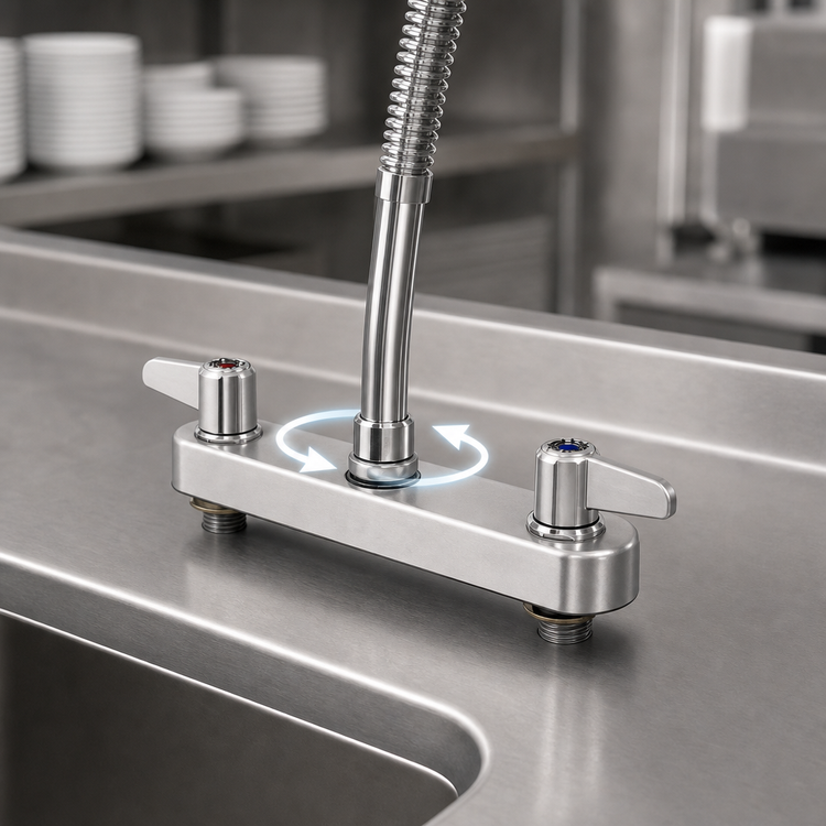 Product image #3 for equip by T&S Brass 8-Inch Deck Mount Workboard Faucet, Less Nozzle