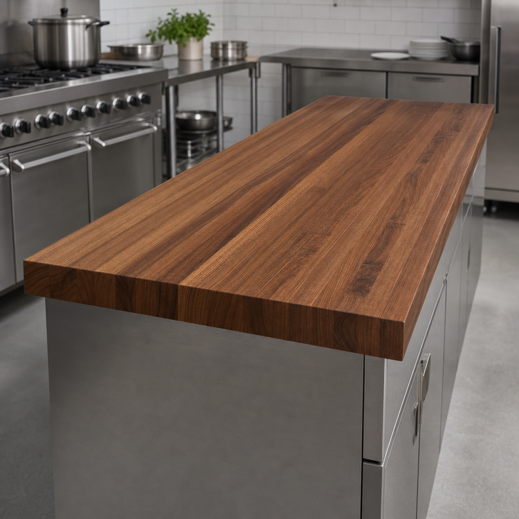 Product image #3 for John Boos Boos Block American Black Walnut Edge Grain Kitchen Countertop, 108 x 48 x 3 Inches