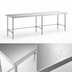 Thumbnail image #3 for Sapphire 120-Inch x 14-Inch Stainless Steel Flat Top Work Table with Open Base, Beveled Edge, and Galvanized Legs