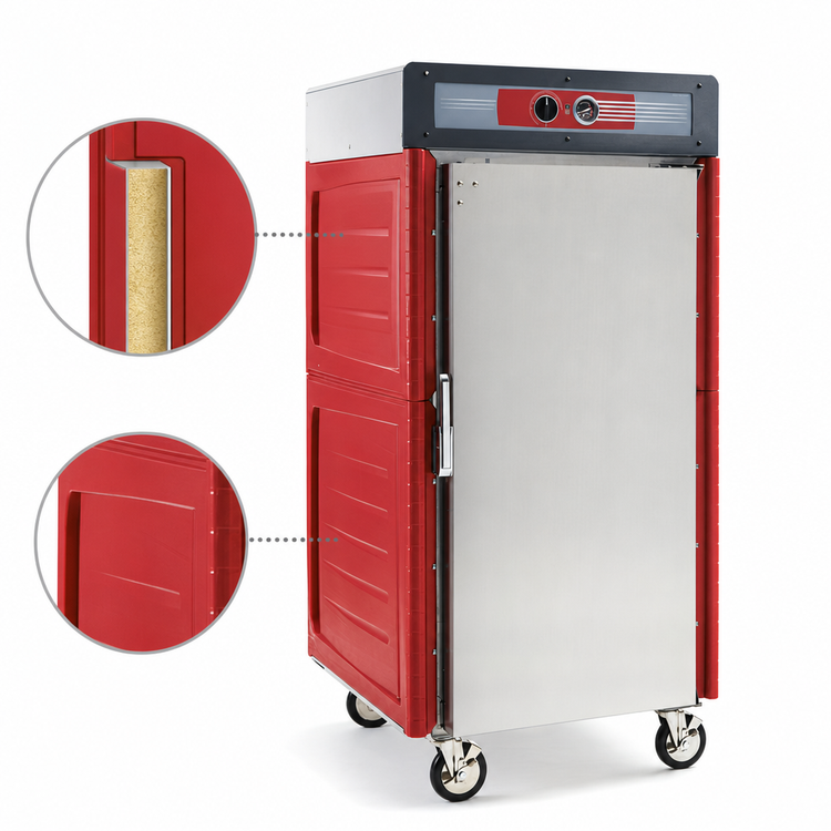 Product image #3 for Metro C5 4 Series Insulation Armour Plus 5/6 Height Mobile Heated Holding Cabinet, Solid Door, Lip Load Slides, 29 Pan Capacity