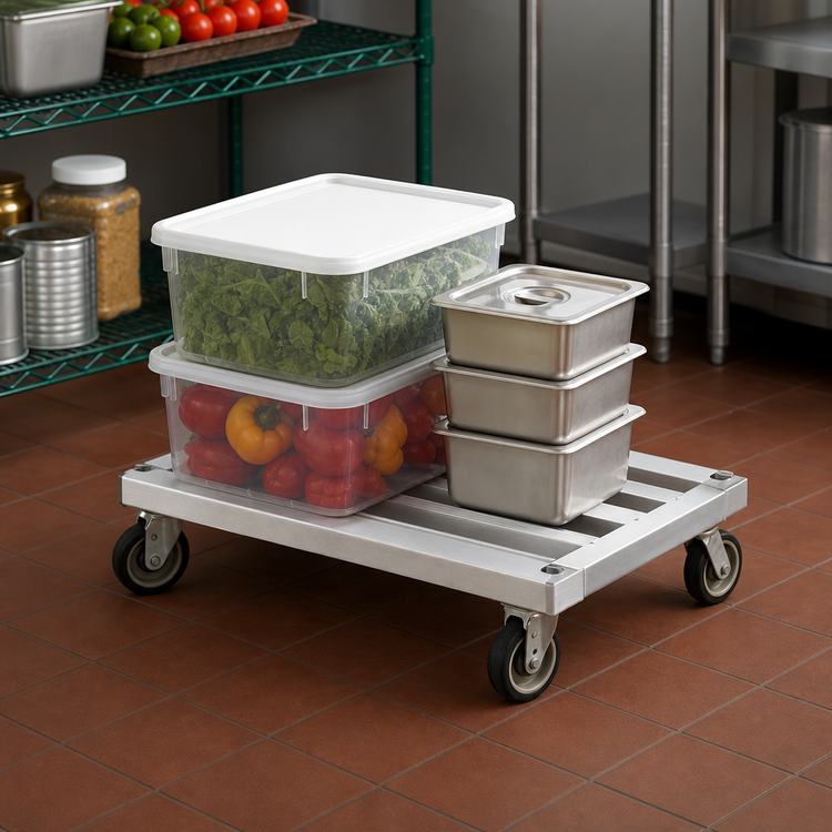 Product image #4 for New Age Mobile Tubular Aluminum Dunnage Rack, 25-3/4" W x 24" D, 1,000 lb Capacity