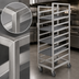 Thumbnail image #3 for Stainless Steel Single-Section End-Load Cafeteria Tray Rack Cart, 20-Tray Capacity, 14 x 18-Inch Trays