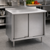 Thumbnail image #3 for Spec-Master 60 x 30 Inch Enclosed Work Table with Cabinet Base, Sliding Doors, and 14-Gauge 304 Stainless Steel Top
