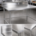 Thumbnail image #3 for 108-Inch Stainless Steel Work Table with 5-Inch Backsplash and Safety Edge