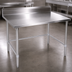 Thumbnail image #3 for John Boos Stallion 120-Inch x 36-Inch 16/300 Stainless Steel Work Table with 5-Inch Backsplash and Galvanized Base