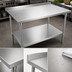 Thumbnail image #3 for John Boos Stallion 84-Inch x 24-Inch Stainless Steel Work Table with Rear Up-Turn and Adjustable Undershelf