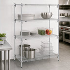 Thumbnail image #3 for Metro Super Erecta A456C Chrome Wire Shelving Starter Unit, 48"W x 21"D x 63"H, 4 Shelves, 4 Posts