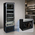 Thumbnail image #3 for Howard-McCray GR19BM-B 19 Cu. Ft. Black Single-Section Bottom-Mount Hinged Glass Door Merchandiser Refrigerator