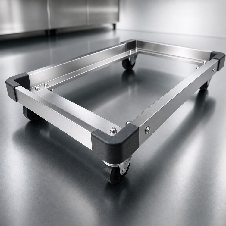 Product image #3 for Metro 42 Inch x 24 Inch Stainless Steel Truck Dolly Frame with Wraparound Bumper